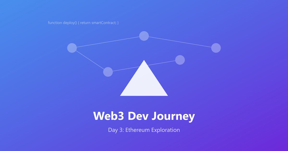 TheSaviourEking's tweet image. 🚀 Day 3 of my Web3 development journey: Diving deep into Ethereum - the blockchain that&apos;s rewriting the rules of digital interaction! 💻

Here&apos;s what I learnt today 👇 

A THREAD 🧵

#Web3 #Blockchain #EthereumDev