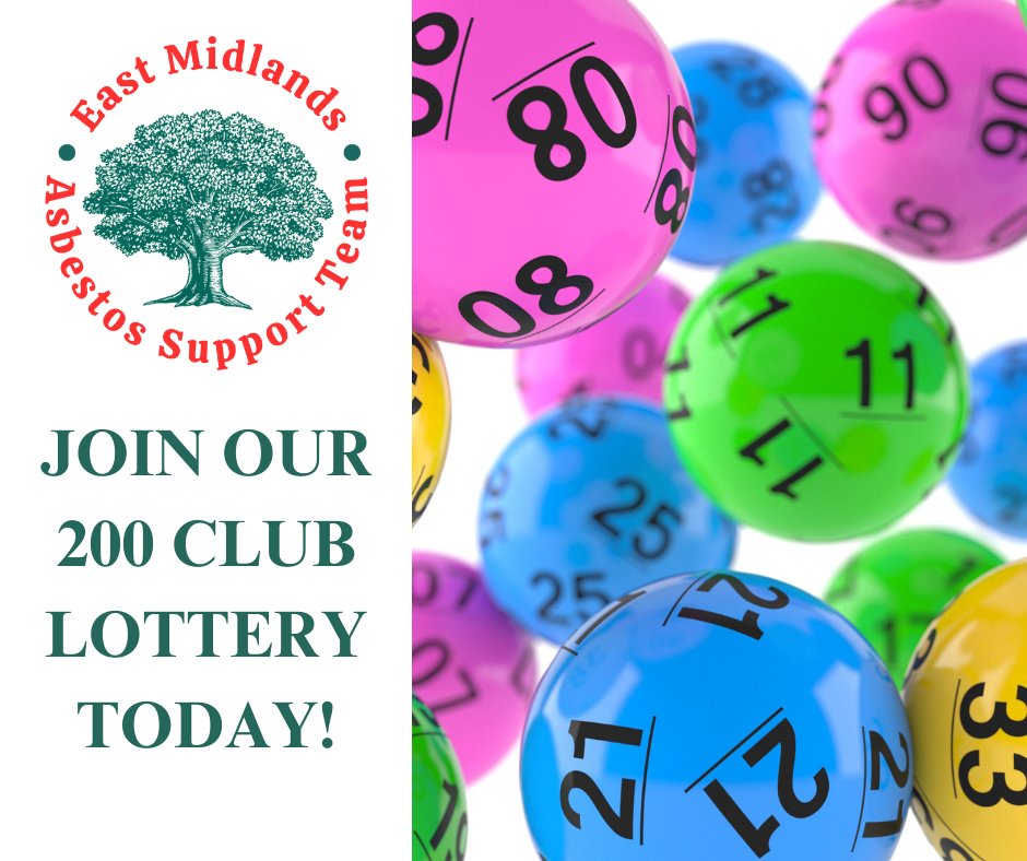 EMAST - East Midlands Asbestos Support Team (@emastuk) on Twitter photo Looking for a Christmas present for someone and want to help a good cause at the same time? Why not gift one of our 200 Club numbers to your friend, family member or loved one? Numbers are just £12 each for a year
To join, email admin.assistant@emast.org.uk or call 01246 380 415 Looking for a Christmas present for someone and want to help a good cause at the same time? Why not gift one of our 200 Club numbers to your friend, family member or loved one? Numbers are just £12 each for a year
To join, email admin.assistant@emast.org.uk or call 01246 380 415