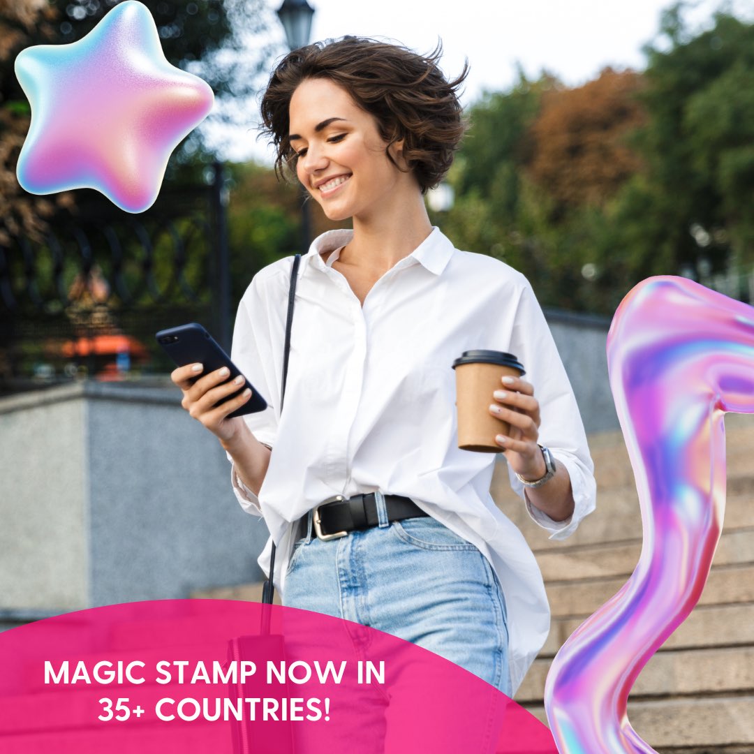 No matter where you go, your loyalty rewards are just a tap away! 

Download Magic Stamp now and start collecting rewards with every purchase. Because loyalty should follow you wherever you are!

#LoyaltyOnTheGo #MagicStampGlobal #GetRewarded #WorldwidePerks #digital #loyalty