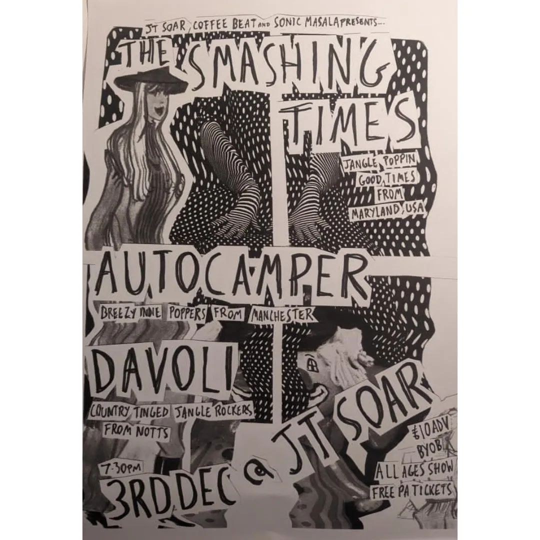 our next outing is on tuesday the 3rd of december in the city of NOTTINGHAM. we will be playing a pop concert with the (wondrous) smashing times + davoli at <a href="/JTSoar/">JT Soar</a>. int that fun?