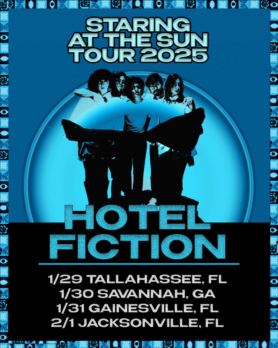 hotelfiction_'s tweet photo. The Staring at the Sun Tour was so good we couldn’t let it end just yet. Coming for ya Florida and Georgia in 2025! 🌞🎉

Click the link below for tickets 🎫

Art by Amanda Elman

https://t.co/fKEfG8I5kO https://t.co/sb5I8m3jL7