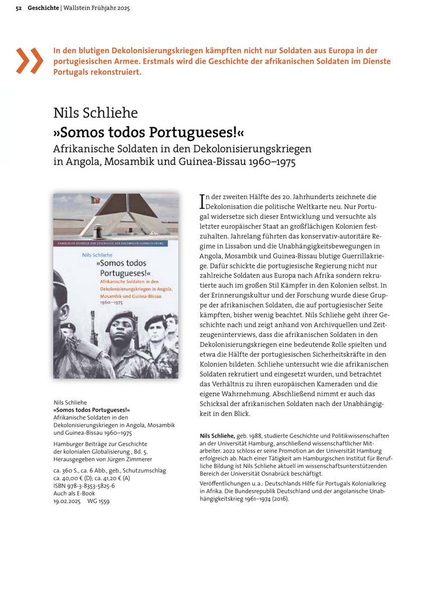 Jürgen Zimmerer (@juergenzimmerer) on Twitter photo Ein guter Monat als Promotionsbetreuer, Reihenherausgeber & Leiter der Forschungsstelle <a href="/coloniallegacy/">Koloniales Erbe</a> <a href="/unihh/">Universität Hamburg</a>
Nach der Ankündigung der Biographie zu Bernhard Nocht hier die nächste Studie. Dieses Mal zum portugiesischen Kolonialkrieg und den afrikanischen Kämpfern. Ein guter Monat als Promotionsbetreuer, Reihenherausgeber & Leiter der Forschungsstelle <a href="/coloniallegacy/">Koloniales Erbe</a> <a href="/unihh/">Universität Hamburg</a>
Nach der Ankündigung der Biographie zu Bernhard Nocht hier die nächste Studie. Dieses Mal zum portugiesischen Kolonialkrieg und den afrikanischen Kämpfern.