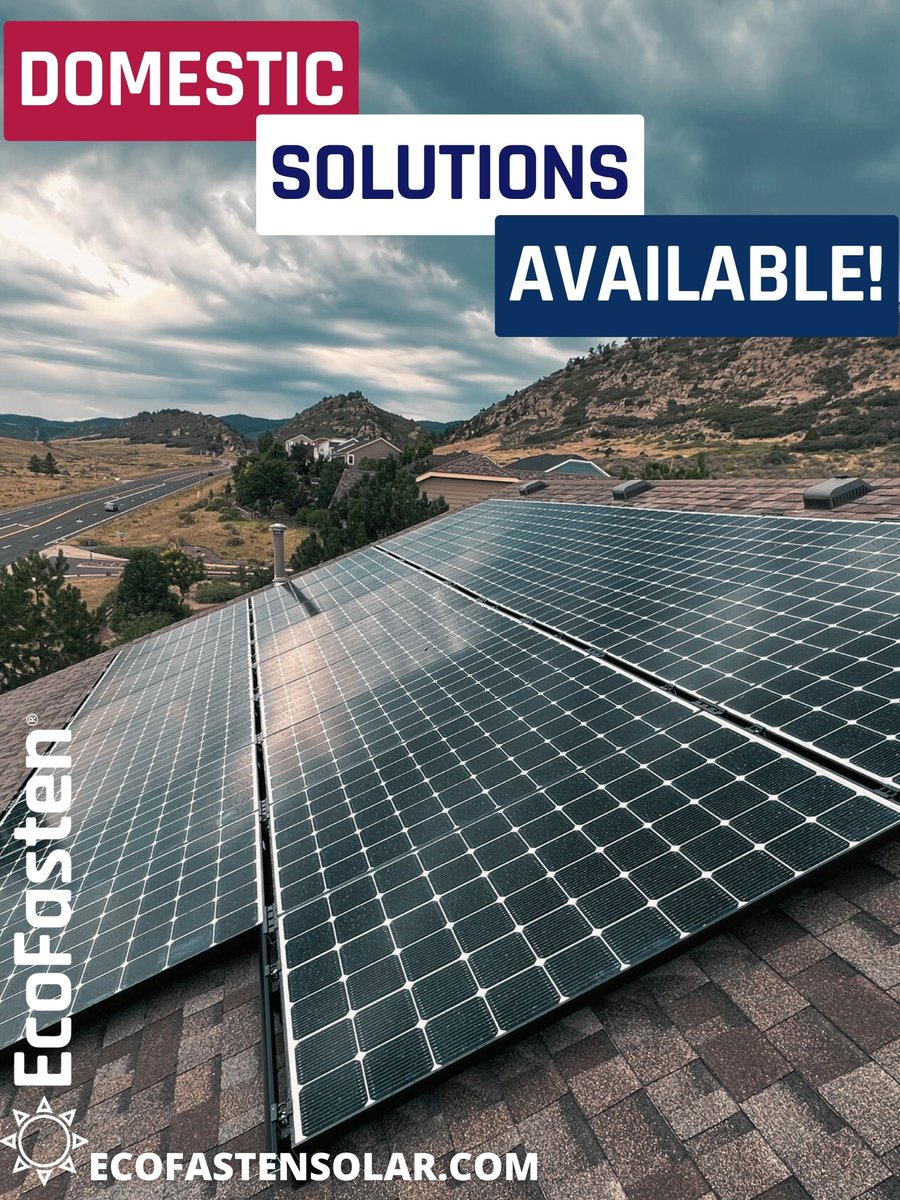 EcoFasten's tweet image. ⭐ 𝗗𝗼𝗺𝗲𝘀𝘁𝗶𝗰 𝗦𝗼𝗹𝘂𝘁𝗶𝗼𝗻𝘀 𝗔𝗿𝗲 𝗡𝗼𝘄 𝗔𝘃𝗮𝗶𝗹𝗮𝗯𝗹𝗲!⭐

Including #RockIt, RockIt Smart Slide, #ClickFit, and ClickFit Smart Foot, makes maximizing your solar tax credits easier. Learn about our #DomesticContent Solutions: lnkd.in/eB49g322