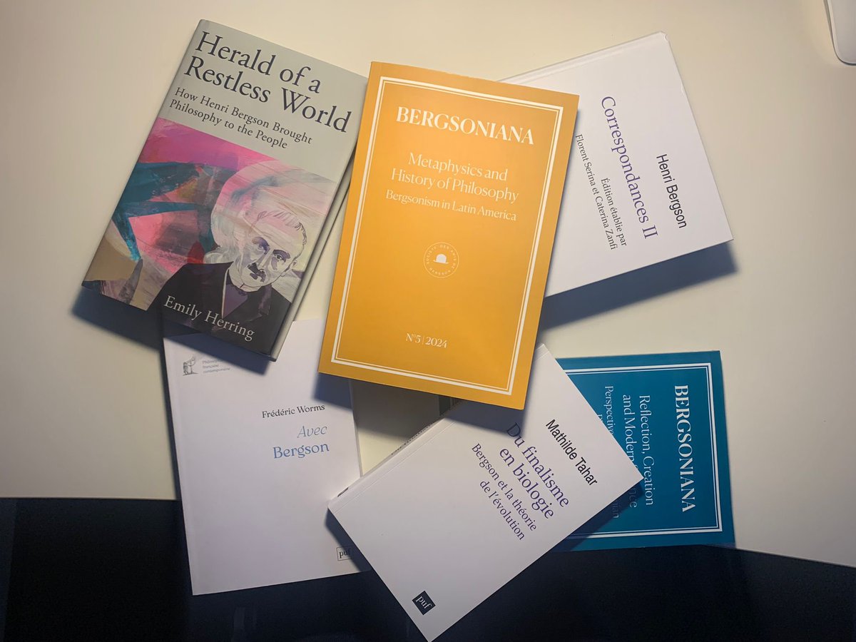 Société des Amis de Bergson (@amisdebergson) on Twitter photo New Bergsonian publications:
- Bergsoniana n°5 – Metaphysics and History of Philosophy 
- Herald of a Restless World by <a href="/EtheHerring/">Emily Herring</a> 
- Avec Bergson by Frédéric Worms
- Du Finalisme en biologie by <a href="/mathildetahar/">Dr Mathilde Tahar</a> 
- Correspondances II edited by <a href="/caterinazanfi/">Caterina Zanfi</a> and Florent Serina New Bergsonian publications:
- Bergsoniana n°5 – Metaphysics and History of Philosophy 
- Herald of a Restless World by <a href="/EtheHerring/">Emily Herring</a> 
- Avec Bergson by Frédéric Worms
- Du Finalisme en biologie by <a href="/mathildetahar/">Dr Mathilde Tahar</a> 
- Correspondances II edited by <a href="/caterinazanfi/">Caterina Zanfi</a> and Florent Serina