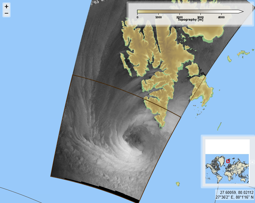 CYMS Cyclone Monitoring Service by Sentinel-1 (@cyms_s1) on Twitter photo A storm over Svalbard on 2024/11/26, 06:32 UTC, for #2024SHOC from <a href="/CopernicusEU/">Copernicus EU</a> #Sentinel1 A with Max sustained winds (left) over 25 m/s from SAR roughness (right).
Would somebody know if it earned a name? A storm over Svalbard on 2024/11/26, 06:32 UTC, for #2024SHOC from <a href="/CopernicusEU/">Copernicus EU</a> #Sentinel1 A with Max sustained winds (left) over 25 m/s from SAR roughness (right).
Would somebody know if it earned a name?