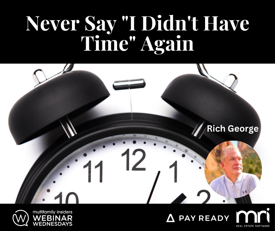 brentwilliams2's tweet image. If you are working 12-hour days, this session is a must see for you. Register here: multifamilyinsiders.com/shop-multifami… #WebinarWednesdays #MultifamilyInsiders @mrisoftware @pay_ready @NOICoach