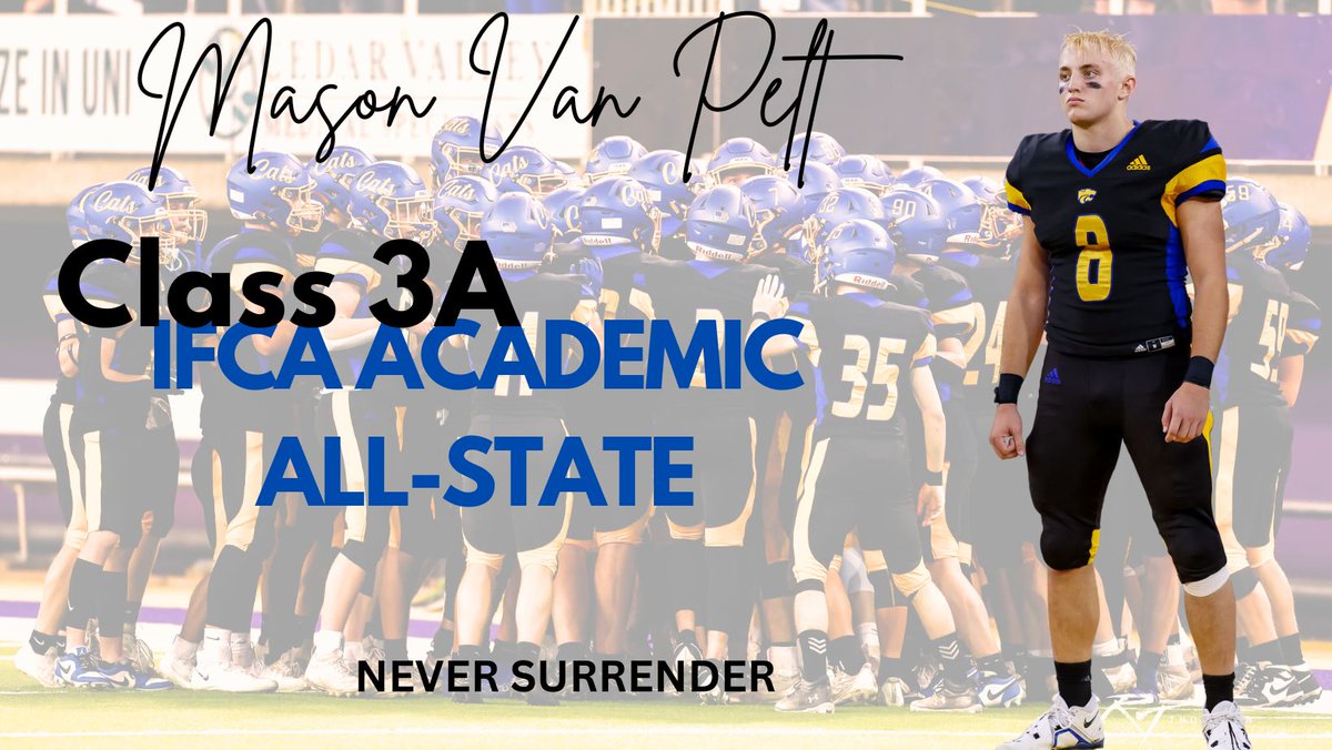 Congratulations to <a href="/MasonVP123/">Mason Van Pelt</a> for being selected to the <a href="/IFBCA/">Iowa Football Coaches Assocation</a> Academic All-State team!