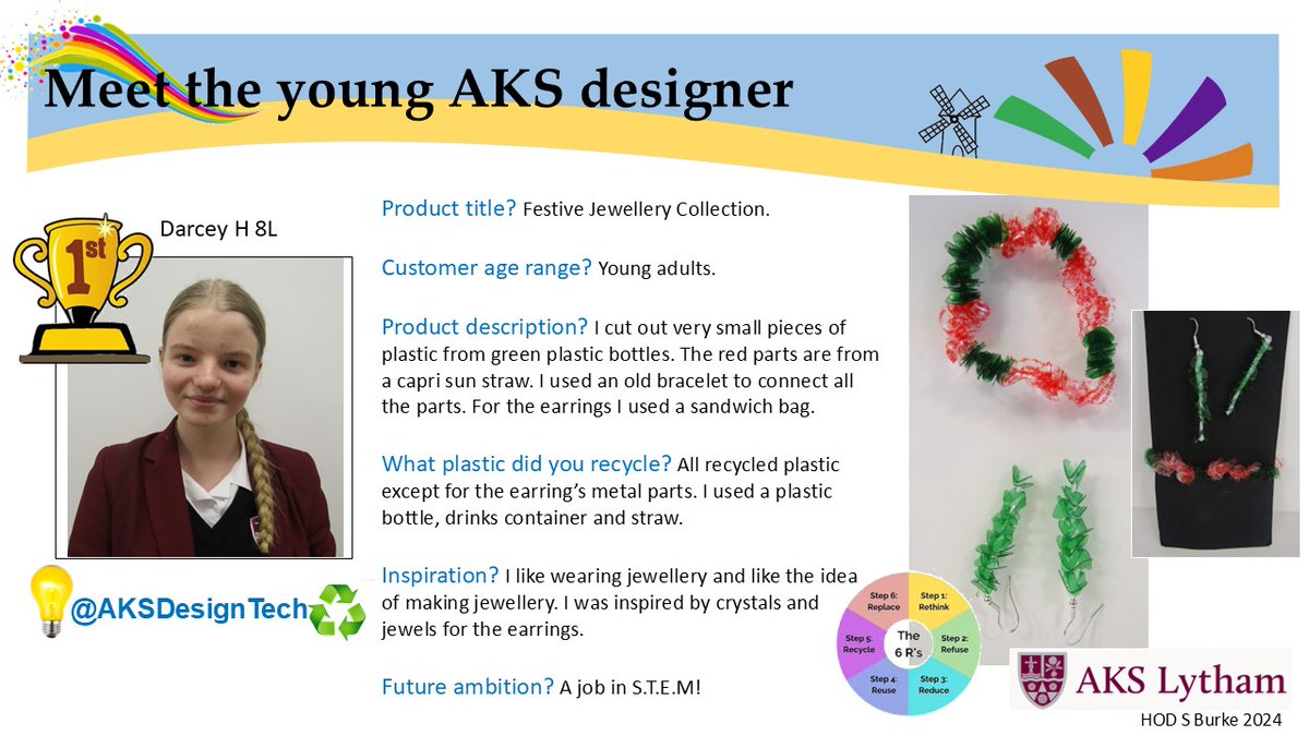 AKSDesignTech's tweet photo. Another day @AKSSchool &amp; more wonderful Yr8 Plastic #Upcycling Challenge finalists to share with you.  Take a look at these exquisitely made beautiful pieces.  Each designer has applied lots of dedication &amp; detail applied.  But #whowillwin ❓#DesignTechRocks @Tech_She_Can https://t.co/eDbMgAaROf
