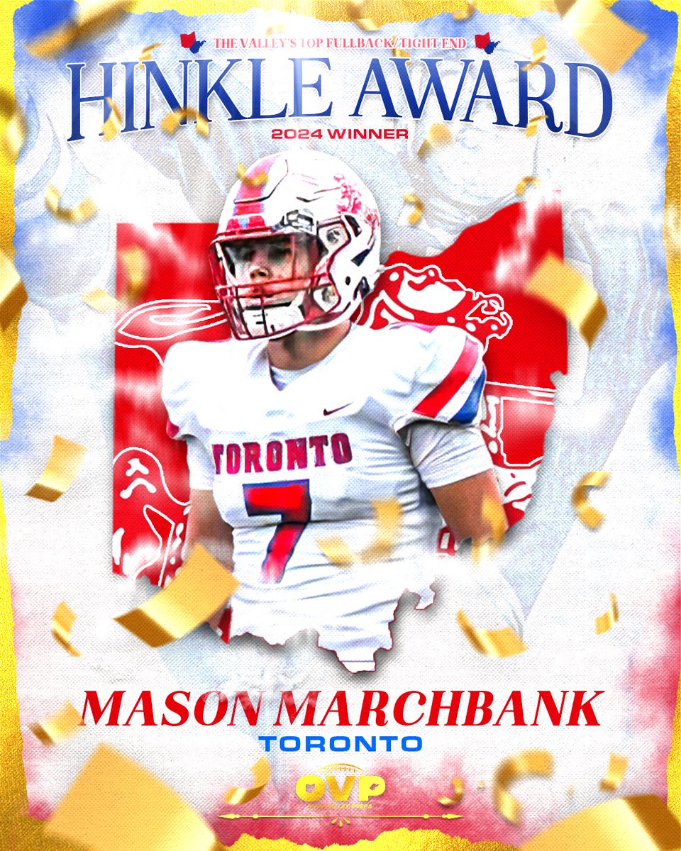 Ohio Valley Preps (@ohiovalleypreps) on Twitter photo ๐ Introducing your 2024 Hinkle Award Winner <a href="/MarchbankMason/">Mason Marchbank</a> of Toronto signifying the top FB/TE of the season!
Marchbank led the Red Knights in receptions and touchdowns catching 52 passes for 910 yards and 12 touchdowns. ๐ Introducing your 2024 Hinkle Award Winner <a href="/MarchbankMason/">Mason Marchbank</a> of Toronto signifying the top FB/TE of the season!
Marchbank led the Red Knights in receptions and touchdowns catching 52 passes for 910 yards and 12 touchdowns.