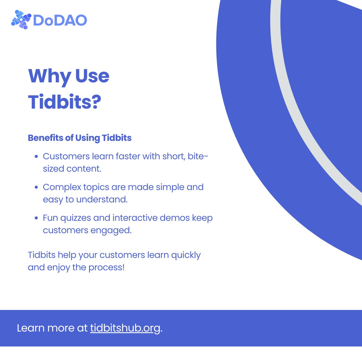 dodao_io's tweet image. See how tidbits make sharing information quick and effective.
Learn more at tidbitshub.org

#tidbits #sharing #information #quick #effective #learning #knowledge #education #onlinelearning #digitalplatform