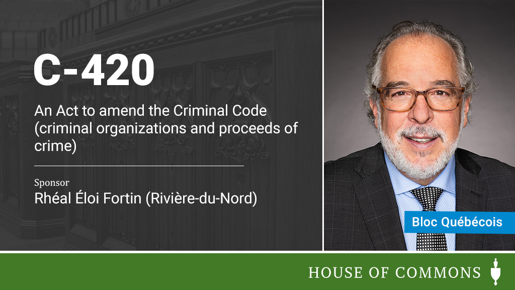HoCChamber's tweet image. Earlier today, .@RhealFortin introduced Bill #C420 in the #HoC. 

The full text of the Bill will be available later today: ow.ly/prZA50UfUgU