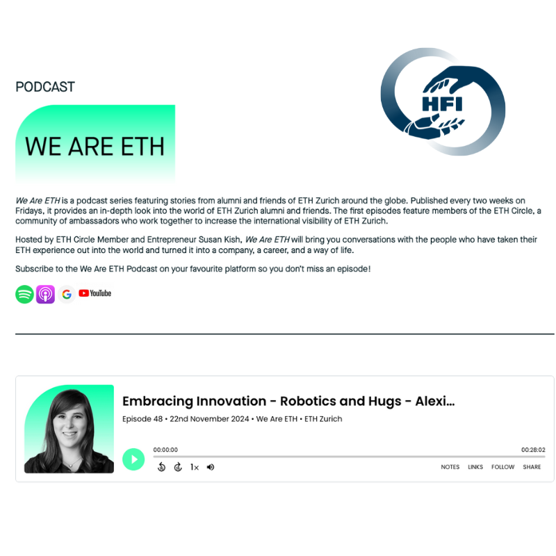 HumanFusions's tweet photo. HFI’s Alexis E. Block is featured on the We Are ETH podcast.

Learn about her work with HuggieBot and how ETH Zurich shaped her journey.

Read more and access the podcast here: https://t.co/Hte2UYJjXW https://t.co/otzc9dia1T