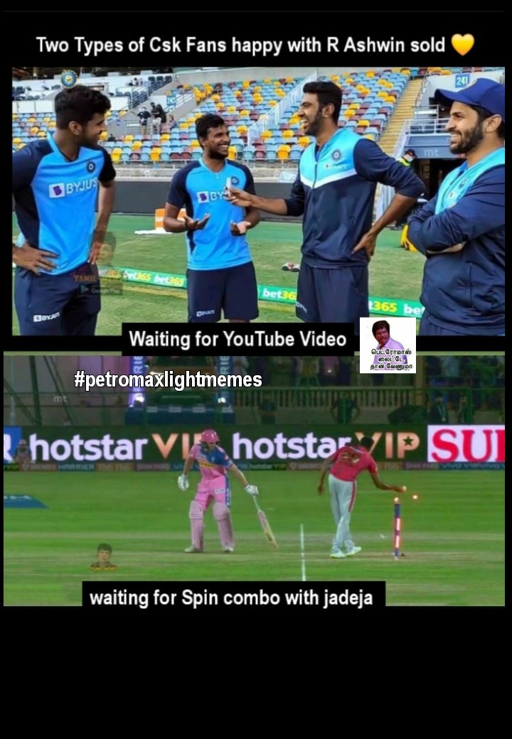 petromaxlight_'s tweet photo. 2 types of csk fans happy with r aswin sold
#rashwin9 #CskAuction #CSK #IPLAuction #IPL2025 #ChennaiSuperKings #chennaimemes #tamiltroll #tamilmeme #ChennaiRains #ChennaiRain https://t.co/8zb4Exej8V