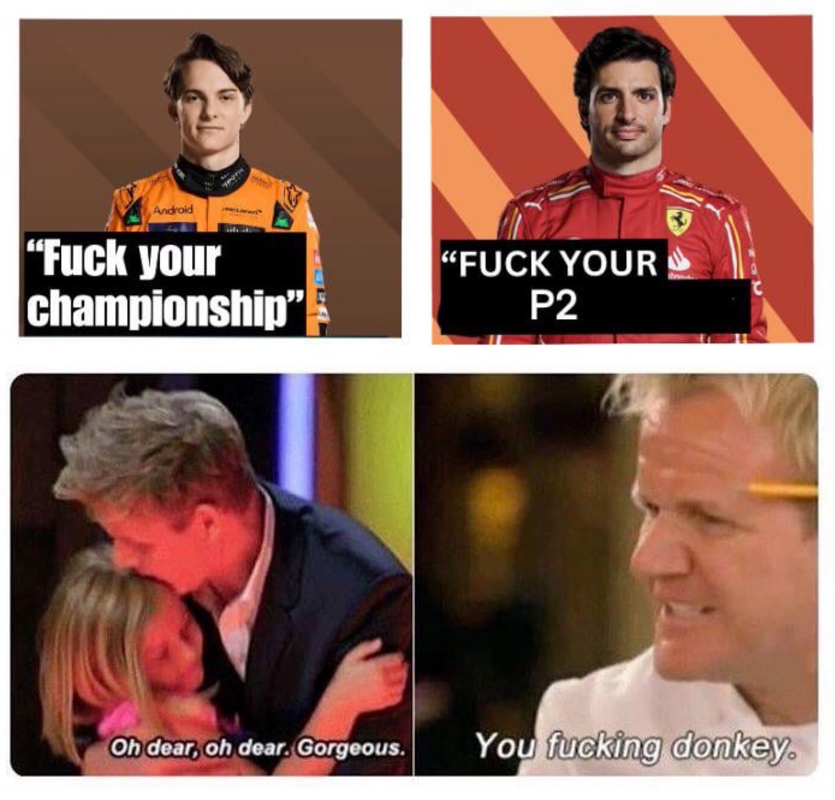If Oscar fighting Lando is good why Carlos fighting Charles is bad?