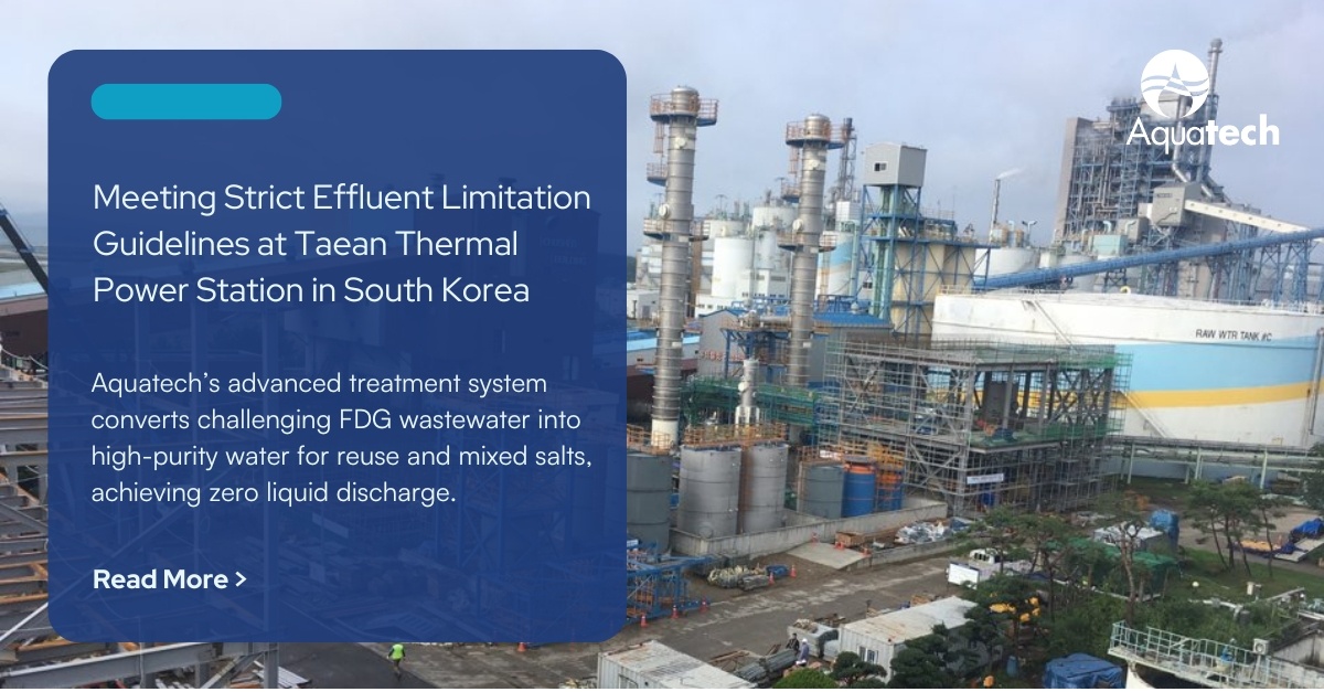 Faced with strict effluent limitation, the Taean Thermal Power Station in South Korea required a reliable solution for managing its FGD wastewater. Our advanced wastewater treatment system provided the answer.

Read more: hubs.ly/Q02ZbyC60