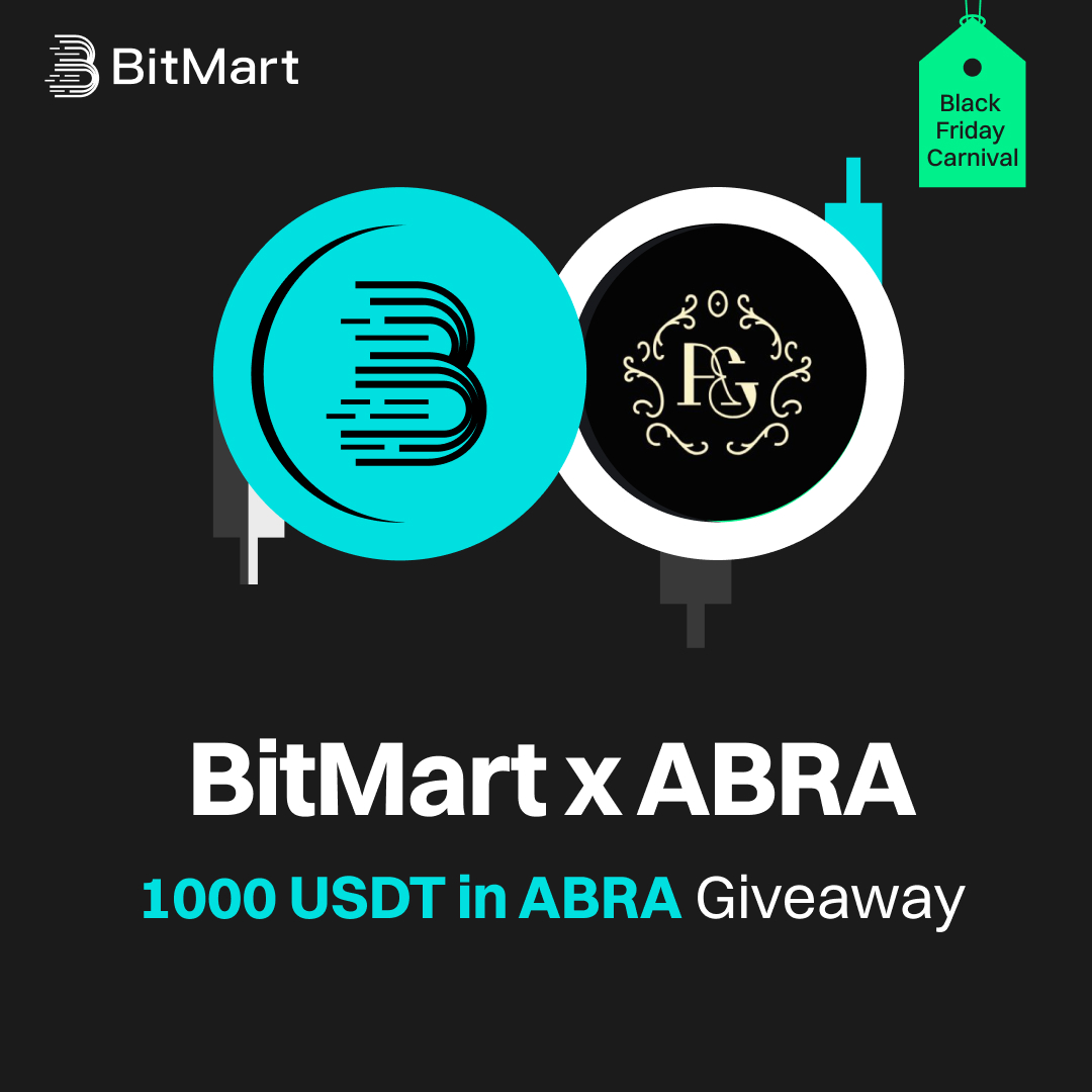BitMartExchange's tweet photo. $ABRA @AbrahamElite33 X #BitMart 1,000 USDT in #ABRA #Giveaway is HERE! 💥
To Enter:
1️⃣Follow us & @AbrahamElite33
2️⃣Quote RT with hashtag #BitMartABRA & tag 3 #ABRA fans
3️⃣Fill: https://t.co/zz8hu8QJBp
#crypto #BitMart https://t.co/fzExAgSNNA