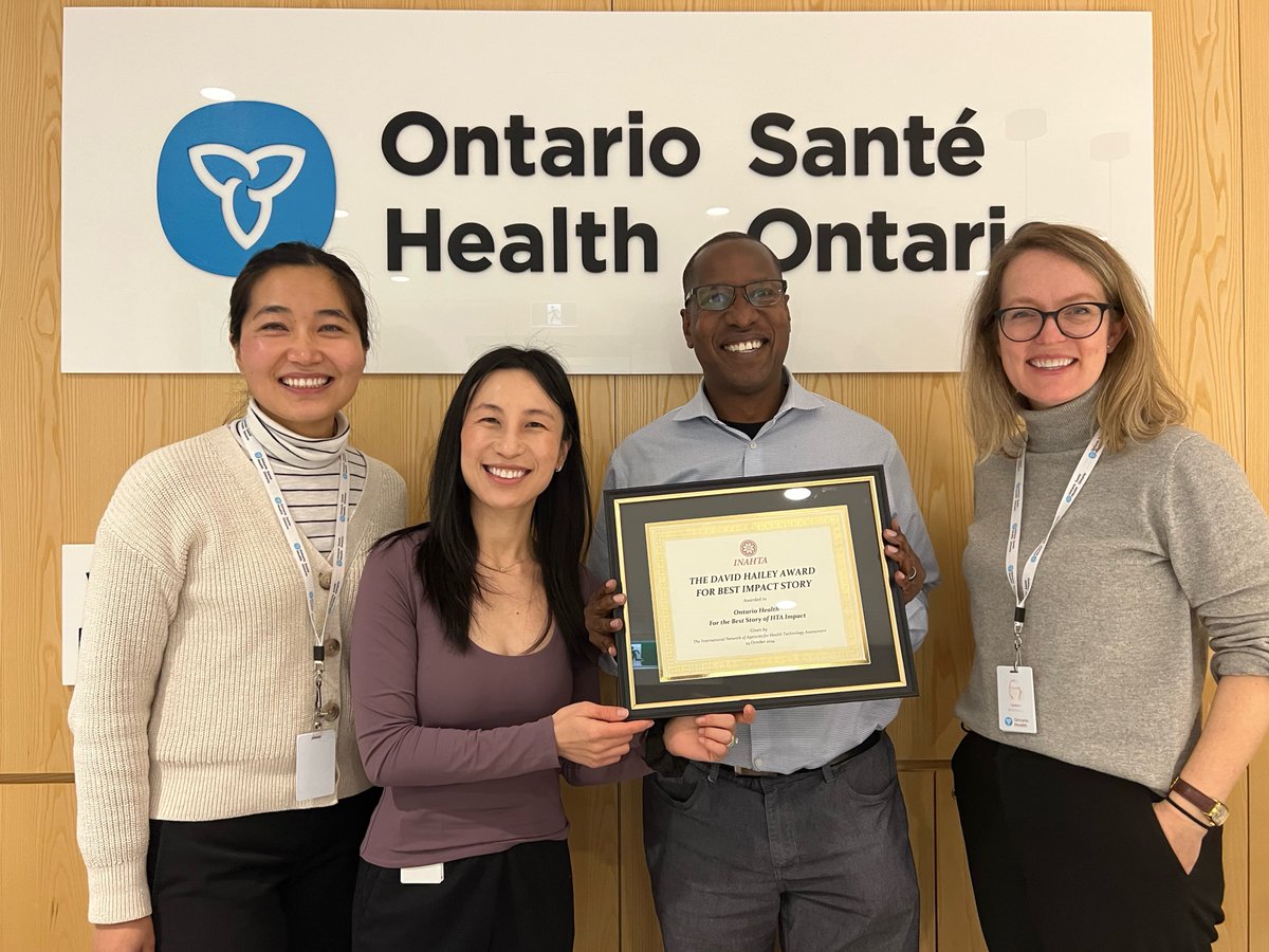 Congratulations to <a href="/OntarioHealthOH/">Ontario Health</a>,winner of the 2024 David Hailey Award for Best Impact Story ! HTA impact continues to be achieved by INAHTA member agencies! Visit inahta.org to learn more about the Impact Story Sharing award and recipients. #HTA
