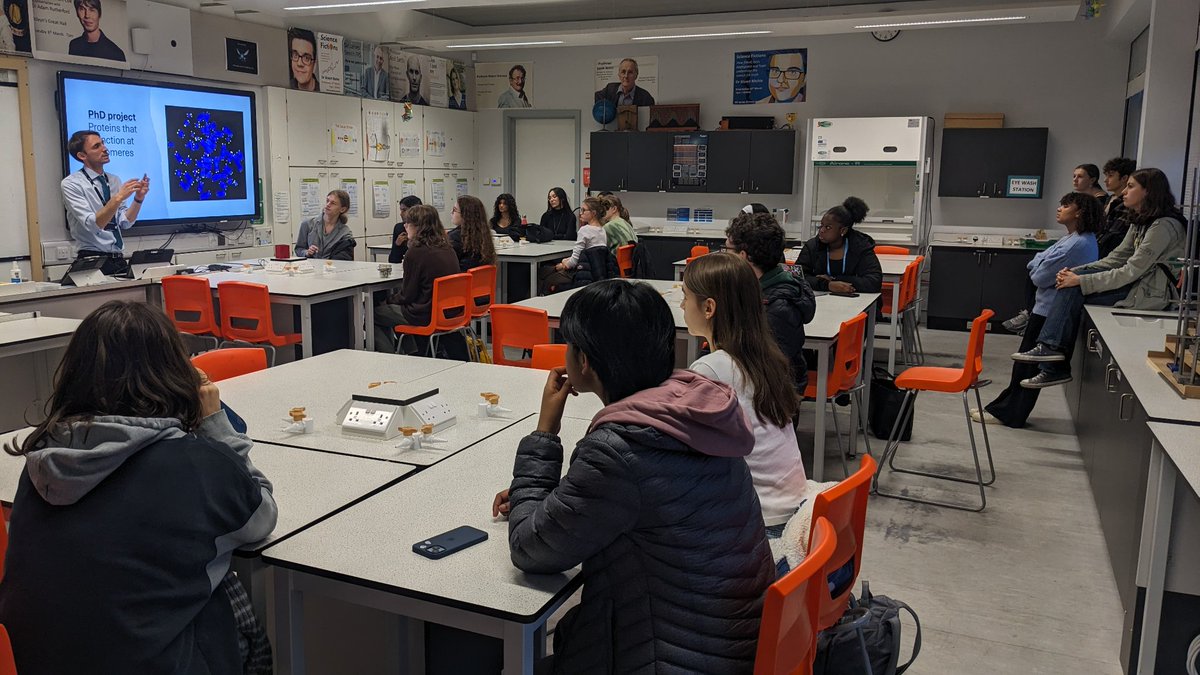 Dr Greetham talking to our CREST cohort about conducting professional scientific research. #AlleynsSTEM #AlleynsScience