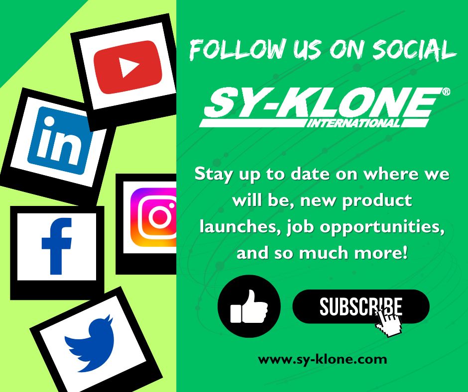SyKloneInt's tweet photo. Follow and Subscribe 👍📱

Keep up to date with Sy-Klone. Know where we'll be, new products, hear about job opportunities, and much more!

LinkedIn: https://t.co/r6StUYl7So
Facebook: https://t.co/ZvbVkOqrKt
Instagram: https://t.co/XpwsTghpcG
X (Twitter): https://t.co/hDFsbvrgKp https://t.co/XXmehC63RD
