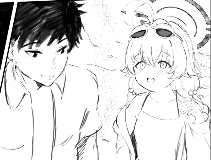 今回ワカモ本なのに、ホシノを描くやつ 