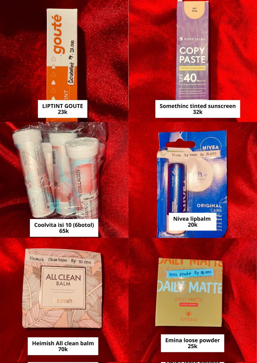 mochyogurt's tweet photo. -c-
Viva sleeping mask, skinever, glowsophy, all perfect, mineral botanica, you acne, goute liptint, somethinc tinted, nivea lipbalm, heimish all clean balm, emina loose powder, g2g clay stick, true to skin, dazzle me foundation, setting spray, fw, hada labo, bio oil #zonauang https://t.co/7ZP3kG4p1F