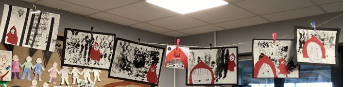 Reception have loved sharing the story of Little Red and making their own artwork <a href="/bethanwoollvin/">Bethan Woollvin</a>