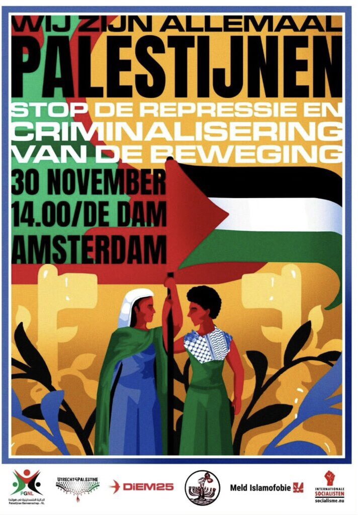 In plaats van zelf mee te lopen, verbiedt #FemkeHalsema een demonstratie tegen #antisemitisme op de Dam aanstaande donderdag om veiligheidsredenen. Maar deze demonstratie op de #Dam voor de Palestijnen op de zaterdag voor Sinterklaas mag wel. Bizar!
