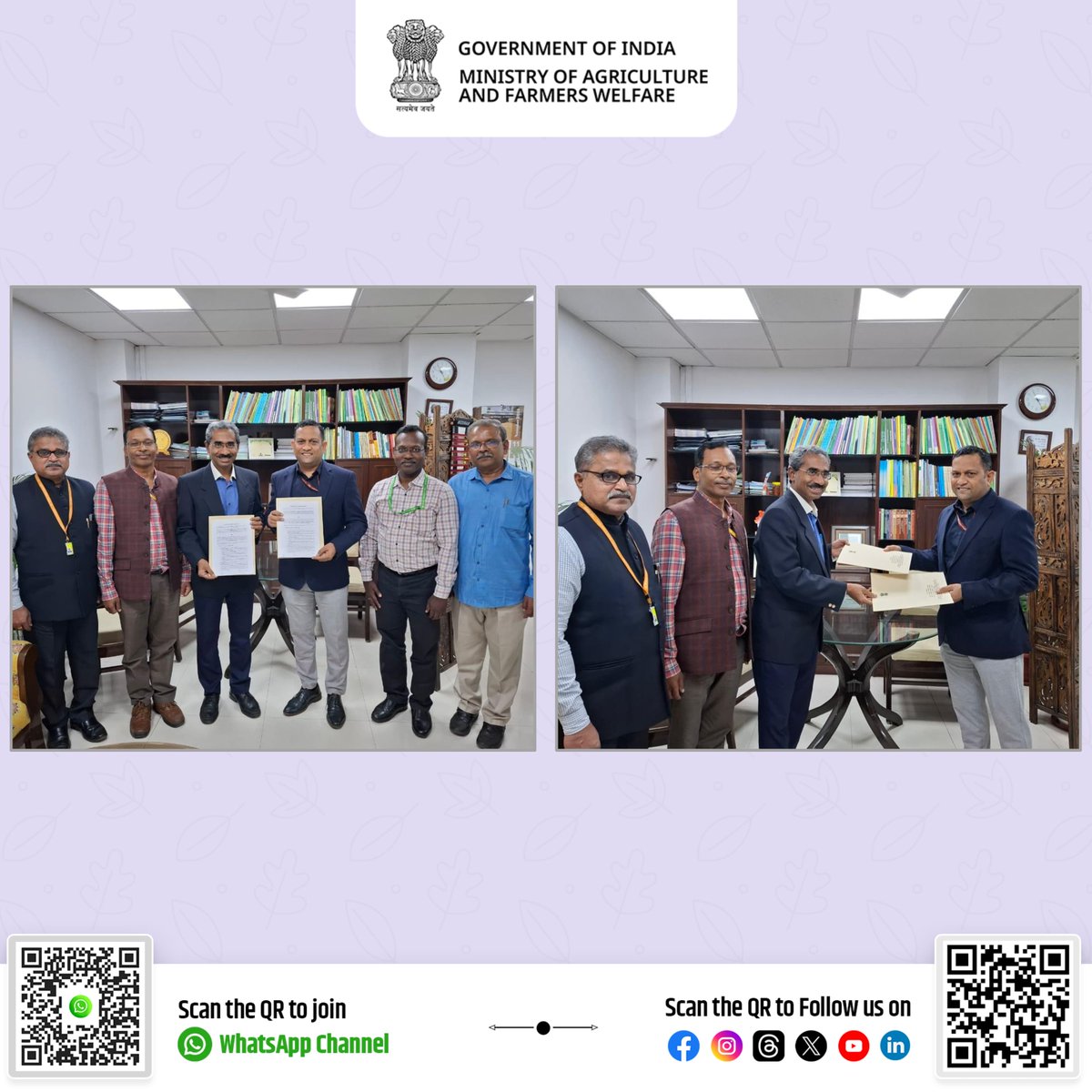 Agriculture INDIA (@agrigoi) on Twitter photo On November 26, 2024, a Memorandum of Understanding (MoU) was signed between the Department of Agriculture and Farmers Welfare (DA&FW), represented by Shri <a href="/Sampraveen0406/">Samuel Praveen Kumar</a>, Joint Secretary (Extension), and the Indian Institute of Technology, Madras (<a href="/iitmadras/">IIT Madras</a>), represented by On November 26, 2024, a Memorandum of Understanding (MoU) was signed between the Department of Agriculture and Farmers Welfare (DA&FW), represented by Shri <a href="/Sampraveen0406/">Samuel Praveen Kumar</a>, Joint Secretary (Extension), and the Indian Institute of Technology, Madras (<a href="/iitmadras/">IIT Madras</a>), represented by