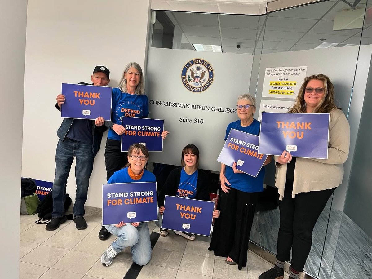CleanAirMoms_AZ's tweet image. Thanks you ⁦@RepRubenGallego⁩ for standing strong for climate and all of your hard work on these issues.  We are. Looking forward to working with you as Senator Gallego.  #ActionClimate. #DefendOurClimate