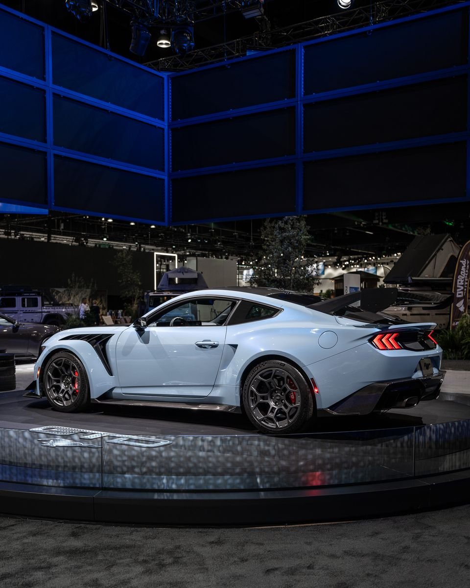 Street legal. But just barely. Check out the 2025 #Mustang #GTD at the #LAAutoShow, now through December 1 at the LA Convention Center! #MustangGTD #FordMustang #AllRoadsLA
