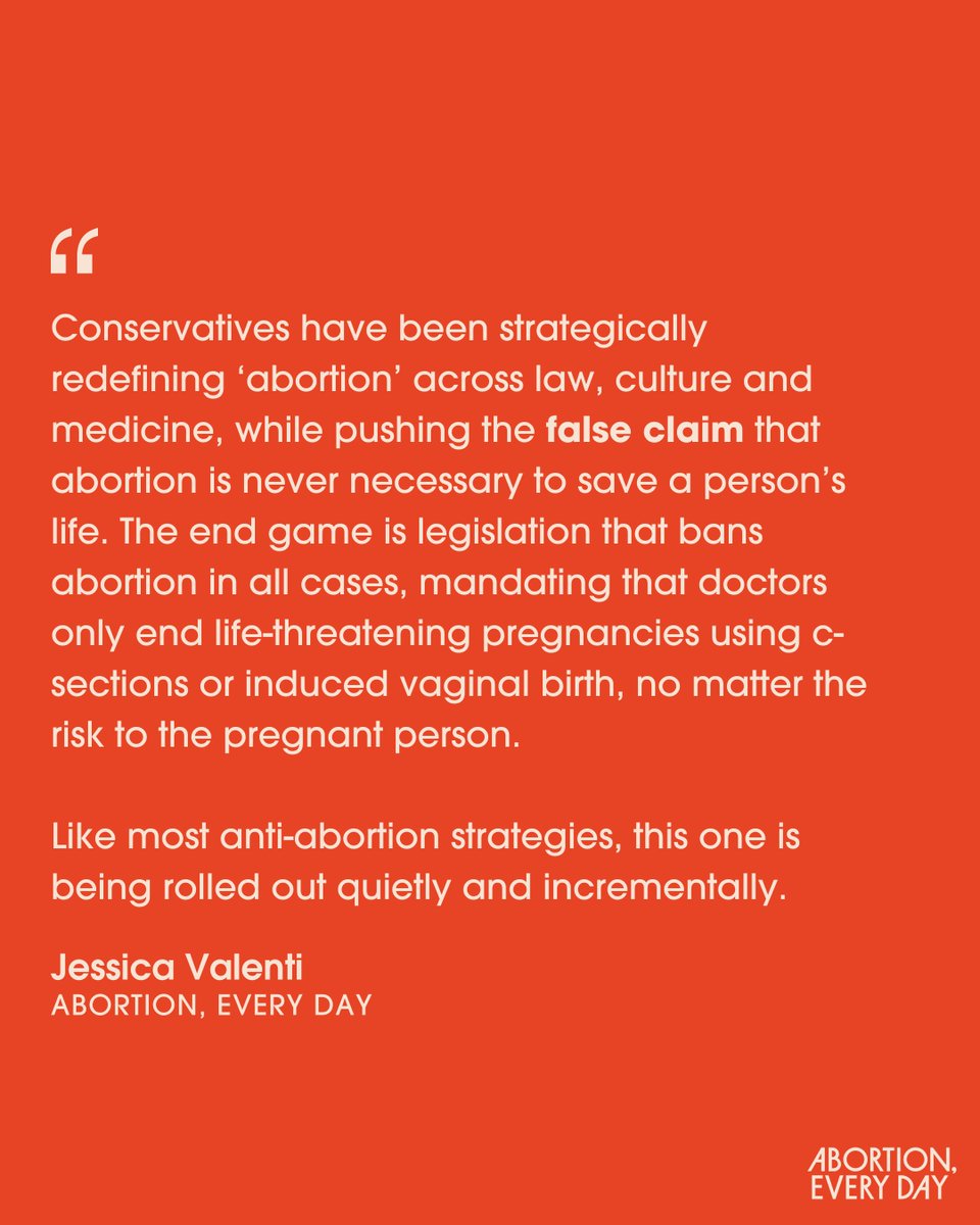 JessicaValenti's tweet photo. Anti-abortion activists and politicians are quietly working towards eradicating 'exceptions' for women's lives. 

I explained at my newsletter how they're going to do it, step-by-step https://t.co/Cme8xZxsYz