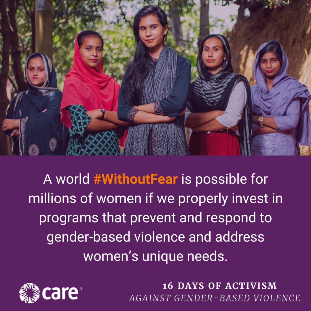 CAREBdesh's tweet image. Let's build the world #withoutfear .

#16Days #16DaysOfActivism