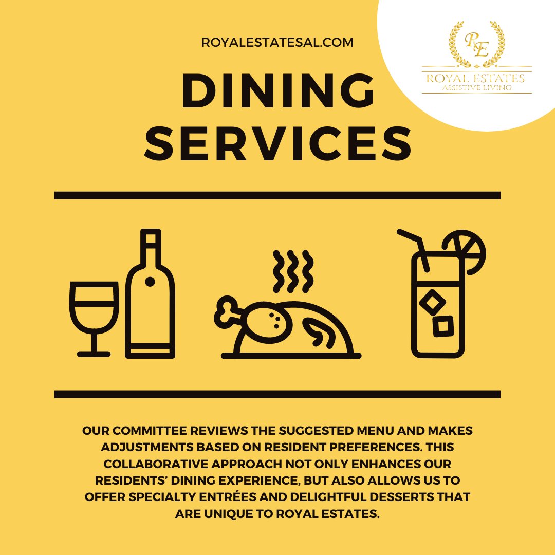 royalestatesal's tweet image. Cooking up something special at Royal Estates! 🍽️👑  From specialty entrées to delightful desserts, we're serving up dishes that are fit for royalty! 👩‍🍳👨‍🍳 #RoyalEstates #residentcenteredcuisine #collaborativecooking #culinarycreations #diningdelights