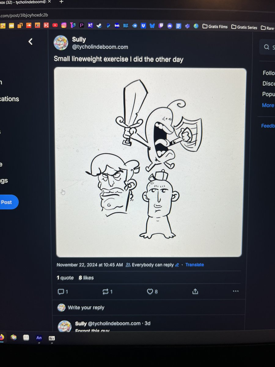 ModSully's tweet image. I've been doing daily warmups before starting my internship days!
They've been a great way to just doodle without a clear goal and trying to improve character design and creativiyy!
Im having so much fun with it, please check it out!
I kinda quit my accounts here
#artist