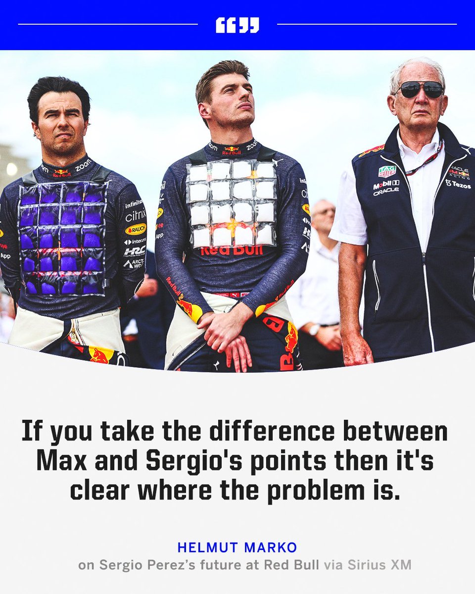 ElReyGuiri's tweet photo. Helmut Marko: "Si se toma la diferencia entre los puntos de Max y Sergio entonces está claro dónde está el problema"

[Radio Sirius XM vía ESPNF1] https://t.co/GLJ3OIyibH