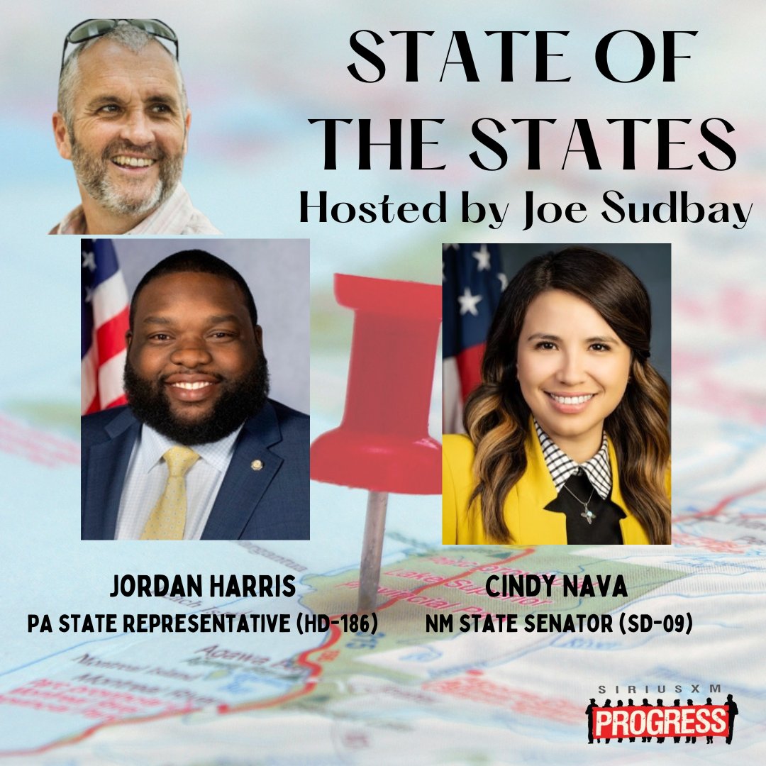 SiriusXMProg.bsky.social (@siriusxmprog) on Twitter photo Now, on State of the States, <a href="/JoeSudbay/">Joe Sudbay</a> talks to <a href="/JordanHarrisPA/">Jordan A. Harris</a>, House Approps Chair, who shares insights into how PA House Dems kept their majority
Then <a href="/CindyNavaSpeaks/">Cindy Nava</a> who made history as first DACA recipient to win elected office as NM State Senator Now, on State of the States, <a href="/JoeSudbay/">Joe Sudbay</a> talks to <a href="/JordanHarrisPA/">Jordan A. Harris</a>, House Approps Chair, who shares insights into how PA House Dems kept their majority
Then <a href="/CindyNavaSpeaks/">Cindy Nava</a> who made history as first DACA recipient to win elected office as NM State Senator