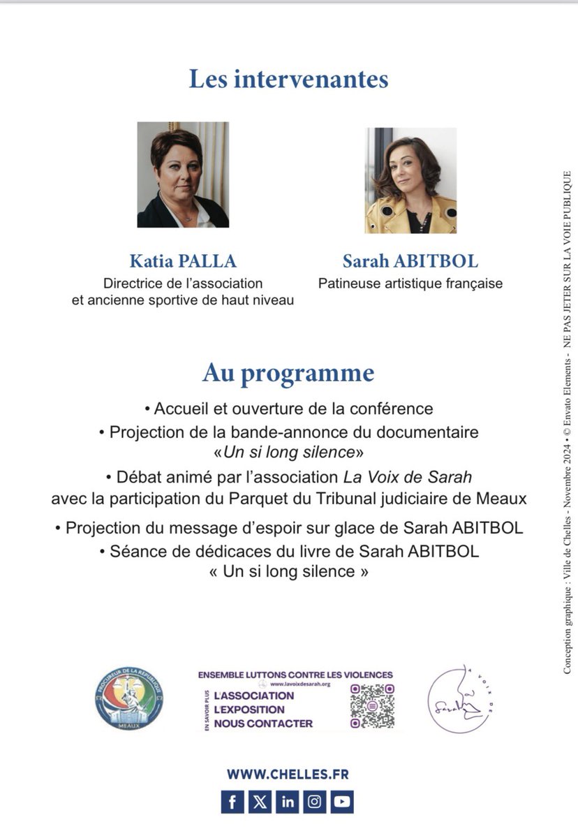 🔴⚽️ Soirée de sensibilisation aux violences sexistes et sexuelles dans le sport 

👉🏻 Ce jeudi, en partenariat avec l’association La Voix de Sarah, la <a href="/VilleChelles/">Ville de Chelles</a> propose une soirée de sensibilisation sur les violences sexistes et sexuelles dans le sport.