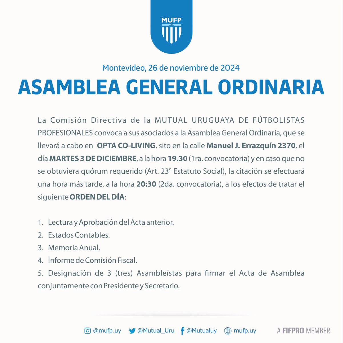 📢 𝐂𝐨𝐧𝐯𝐨𝐜𝐚𝐦𝐨𝐬 𝐀𝐬𝐚𝐦𝐛𝐥𝐞𝐚 𝐆𝐞𝐧𝐞𝐫𝐚𝐥 𝐎𝐫𝐝𝐢𝐧𝐚𝐫𝐢𝐚