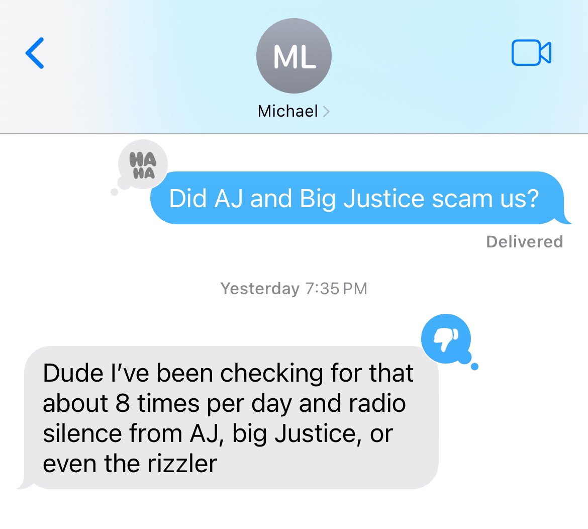 maxwellcopy's tweet image. Bought a cameo for $150 on the business card for AJ, Big Justice, and The Rizzler 

Radio silence since invoice was paid.

What kind of operation are they running over there????