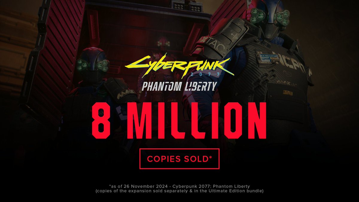 Phantom Liberty has sold over 8 million copies to date