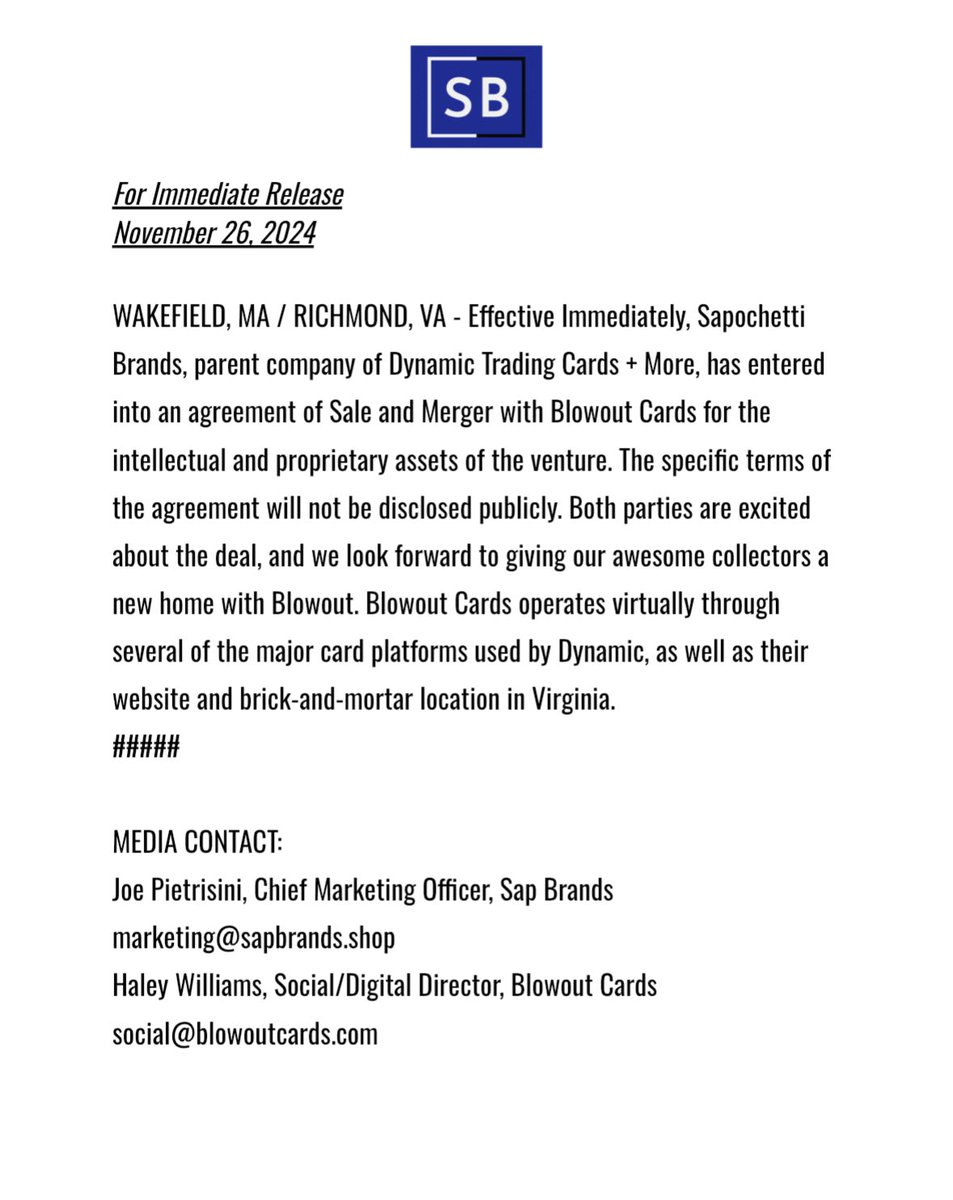 ShopDynamicTCM's tweet image. Thank you all for a great ten month run. We hope you join us in continuing the collector’s journey with Blowout Cards.

#BlowoutCards #DynamicTrading #SportsCards