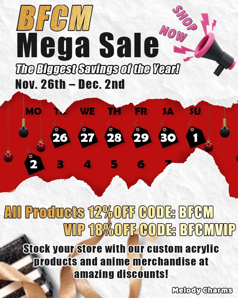 MelodyCharms_'s tweet image. The biggest saving of the year!!

Do not miss out!

Like+Repost To Enter🥳:
1 winner for 30$ coupon
3winners for 10$ coupon

#melodycharms #customkeychain #customstickers #animemerchandise #customstand