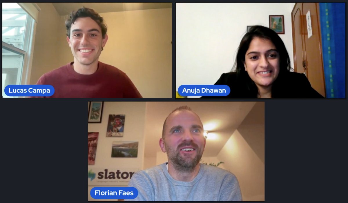 Next up on #SlatorCon Remote, we have our Startup Panel with <a href="/dubverse_ai/">Dubverse.ai</a>'s Anuja Dhawan and toby's Lucas Campa, moderated by <a href="/slatornews/">Slator</a>' Florian Faes, on:

🔍 The state of the art in #LanguageAI
📈 Building scalable #AI products with PMF &amp; traction
🤔 Consumer vs. enterprise