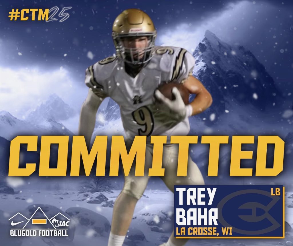 Treyton Bahr (@treyton_bahr) on Twitter photo After a great talk with <a href="/CoachHoover9/">Tim Hoover</a> and <a href="/CoachGrayvold/">Brady Grayvold</a> I’m excited to announce my commitment to <a href="/UWECFootball/">Blugold Football</a>. Thank you to all the coaches, family, and teammates in my life for making this possible!! After a great talk with <a href="/CoachHoover9/">Tim Hoover</a> and <a href="/CoachGrayvold/">Brady Grayvold</a> I’m excited to announce my commitment to <a href="/UWECFootball/">Blugold Football</a>. Thank you to all the coaches, family, and teammates in my life for making this possible!!