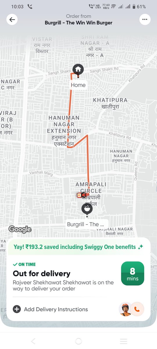 Core_hacking's tweet image. Look at this @Swiggy how they fool at 10:03PM it was showing 8mins left and at 10:08PM after 5mins it still showed 7mins left. 

Why make us fool like this ?

#onlinefood #news #swiggy #food