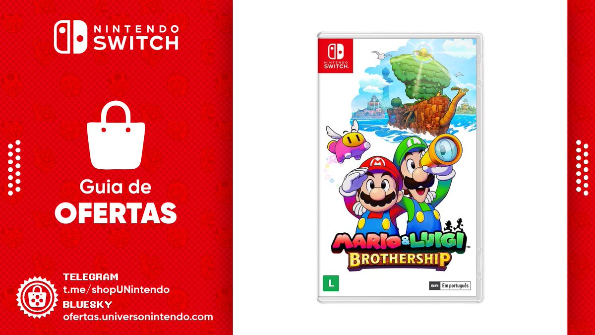 ShopUNintendo's tweet photo. ➤ (BR) Mario &amp; Luigi: Brothership

• Por KABUM
• R̵$̵ 3̵4̵9̵ ❯ R$ 314,91 à vista

(primeninja)
• R̵$̵ 3̵4̵9̵  ❯ R$ 305,41 à vista

⛓️ https://t.co/coaRZnxLlY https://t.co/Zfy54t2Ykf
