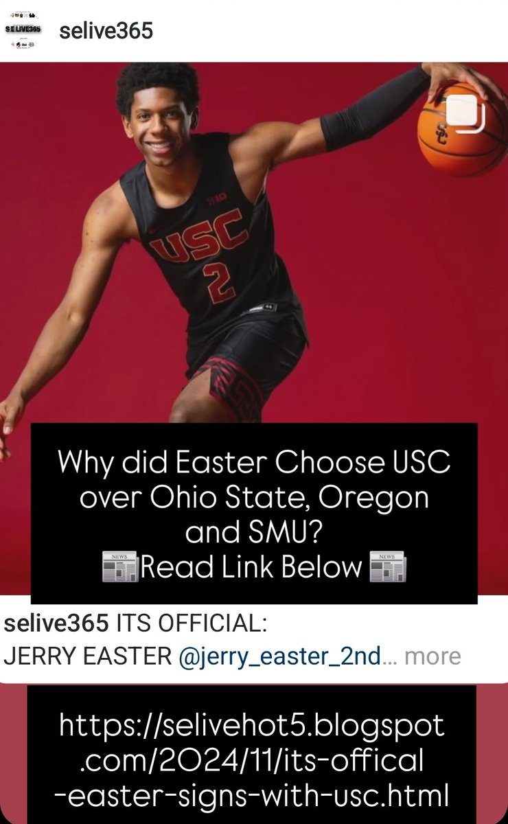 Congrats to our Client 
<a href="/JerryEast8/">Jerry Easter II</a> 
On signing with <a href="/USC_Athletics/">USC Trojans</a> 
Basketball squad 
Read here why Easter selected USC over his hometown state, Oregonn SMU, &amp; others. 
selivehot5.blogspot.com/2024/11/its-of…