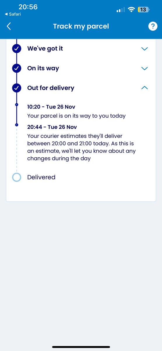 RC_Janes's tweet photo. @Evri_DeliveryUK Been waiting all day. Got update at 20:44pm. Still not here at 9:30pm. Needless to say not impressed at tall. Your online chat is no help. Not happy https://t.co/XJpPaGGXIP