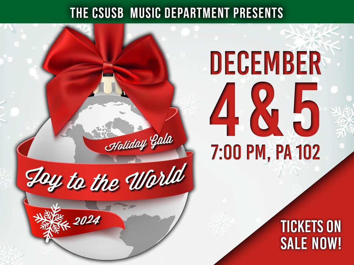 CSUSBNews's tweet photo. This cherished tradition brings together the universityโs talented students, faculty and staff for a celebration of music and the holiday spirit. Discounts available for students, alumni, military personnel, & seniors.
https://t.co/uW9E24dUn6
#csusb #csusbmusic #csusborchestra https://t.co/i5UaEXJdfi
