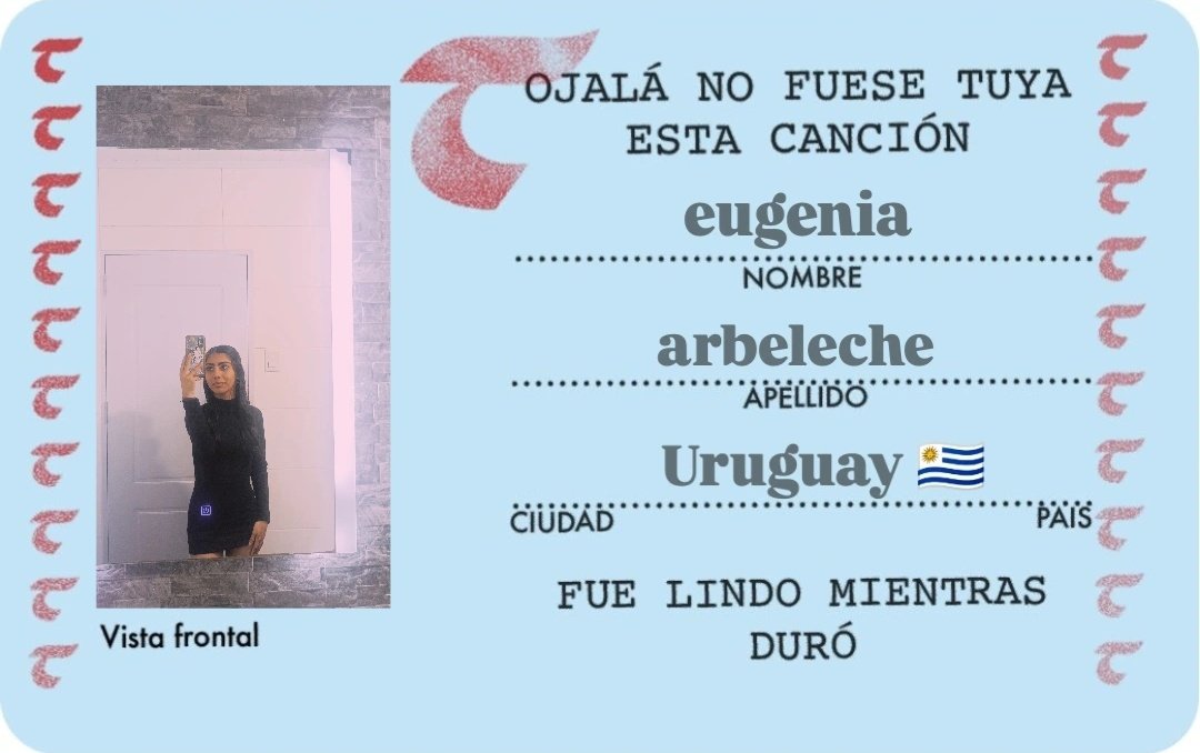 ojalá no fuese tuya esta canción 🥹🩵